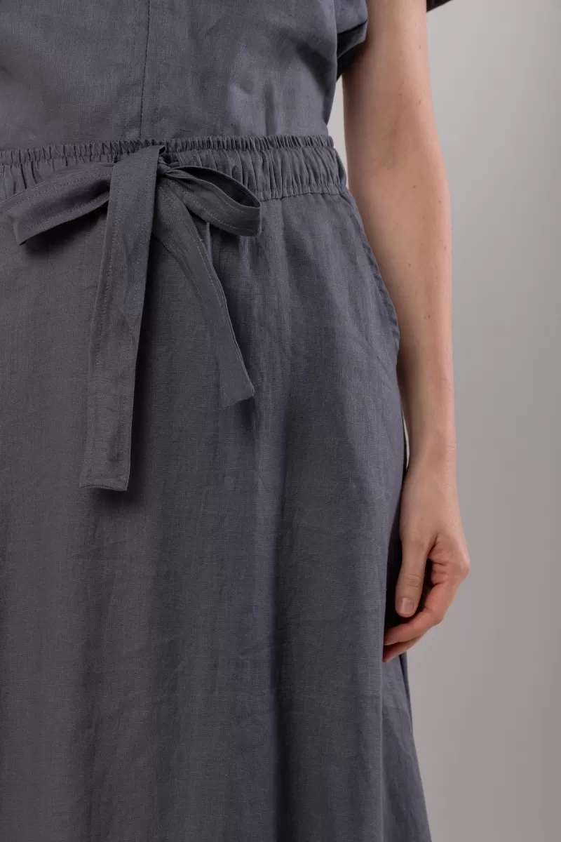 Hidrogênio - 100% GRAY LINEN EVASE MIDI SKIRT - 20020030 Hidrogênio - 100% GRAY LINEN EVASE MIDI SKIRT - 20020030