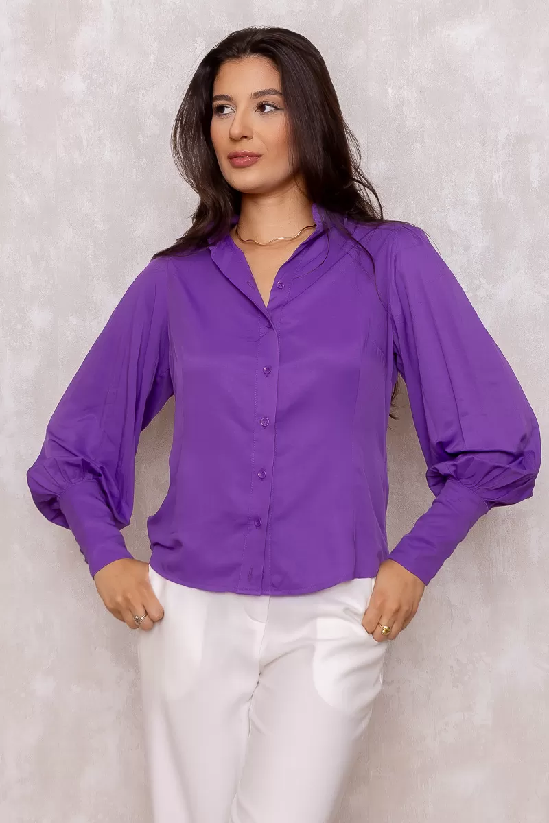 Dot Clothing - Dot Clothing Purple Puff Long Sleeve Shirt - 1300ROXO Dot Clothing - Dot Clothing Purple Puff Long Sleeve Shirt - 1300ROXO