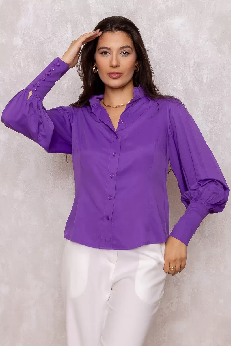 Dot Clothing - Dot Clothing Purple Puff Long Sleeve Shirt - 1300ROXO Dot Clothing - Dot Clothing Purple Puff Long Sleeve Shirt - 1300ROXO