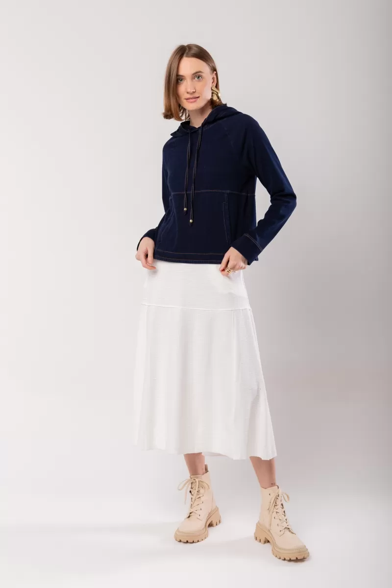 Hidrogênio - BLOUSE WITH DENIM JEANS MESH HOOD - 20043042 Hidrogênio - BLOUSE WITH DENIM JEANS MESH HOOD - 20043042