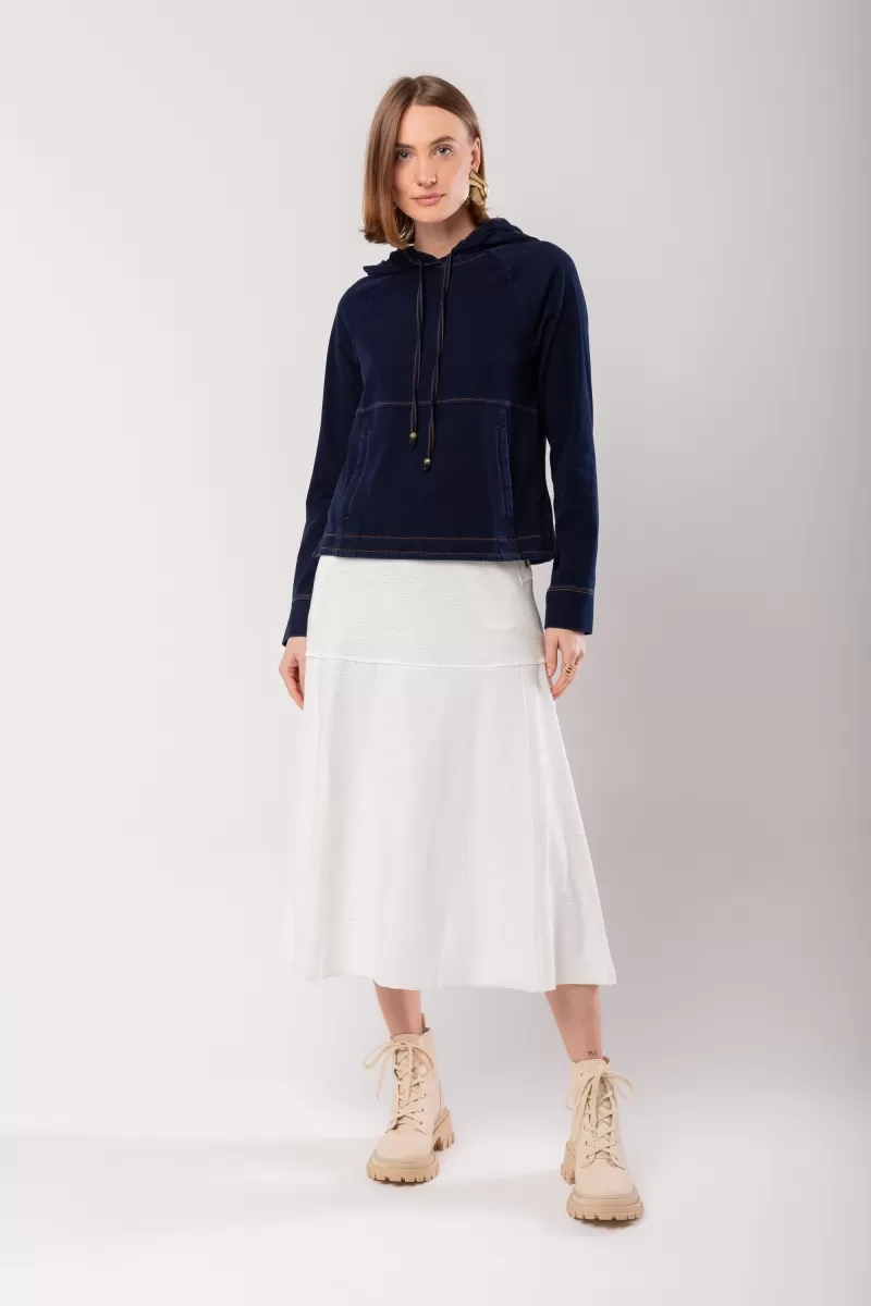 Hidrogênio - BLOUSE WITH DENIM JEANS MESH HOOD - 20043042 Hidrogênio - BLOUSE WITH DENIM JEANS MESH HOOD - 20043042