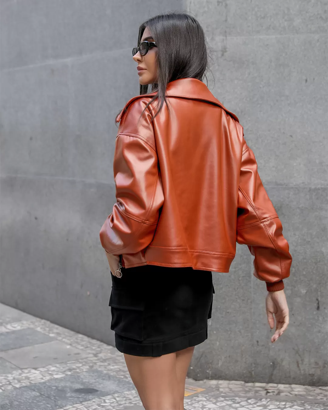 Dot Clothing - Jacket Dot Clothing Bomber Leather Brown - 2321MARROM Dot Clothing - Jacket Dot Clothing Bomber Leather Brown - 2321MARROM