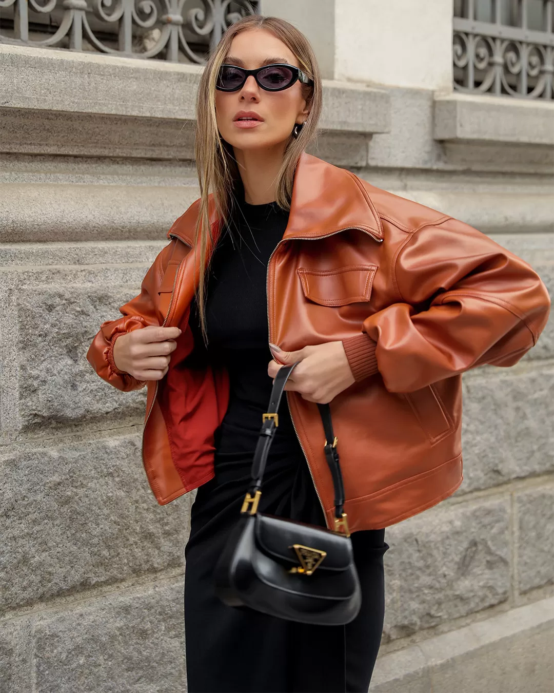 Dot Clothing - Jacket Dot Clothing Bomber Leather Brown - 2321MARROM Dot Clothing - Jacket Dot Clothing Bomber Leather Brown - 2321MARROM