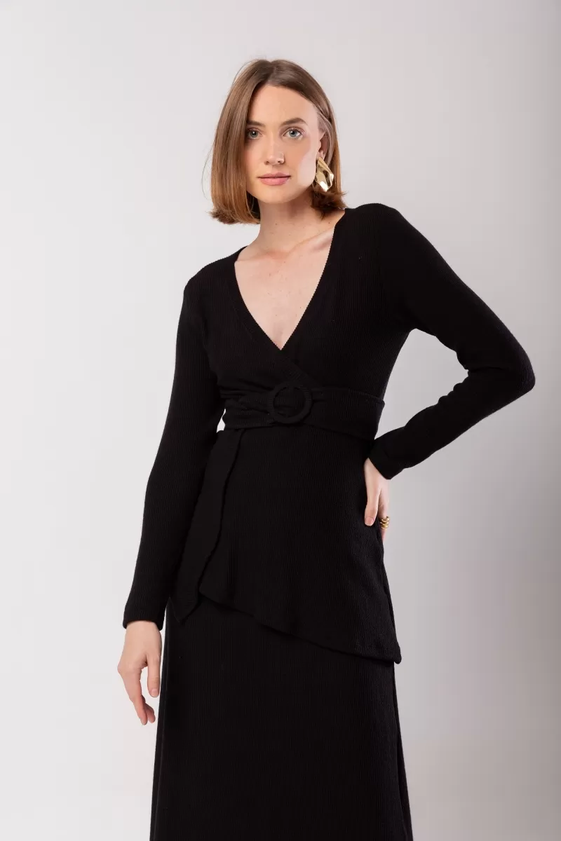 Hidrogênio - EVASE MIDI SKIRT AND BLOUSE SET WITH BLACK BELT - 20015001 Hidrogênio - EVASE MIDI SKIRT AND BLOUSE SET WITH BLACK BELT - 20015001