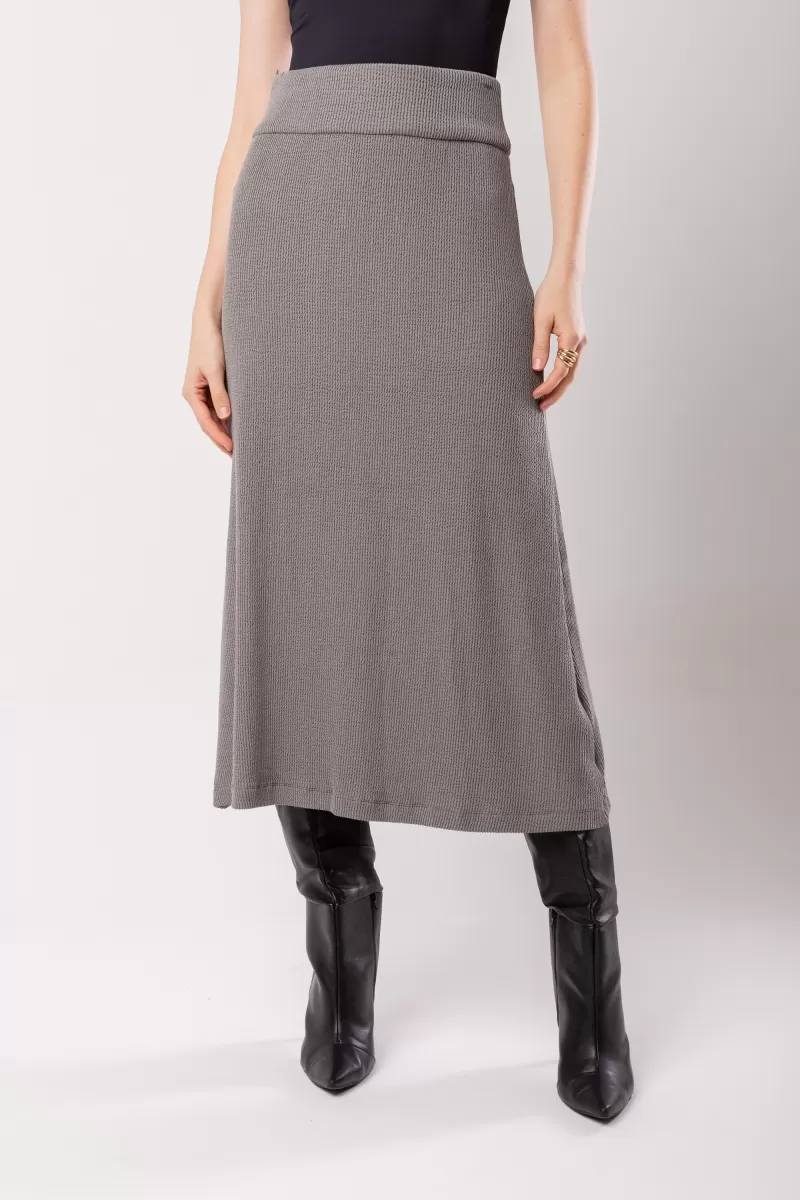 Hidrogênio - EVASE MIDI SKIRT AND BLOUSE SET WITH BELT GRAY - 20015030 Hidrogênio - EVASE MIDI SKIRT AND BLOUSE SET WITH BELT GRAY - 20015030