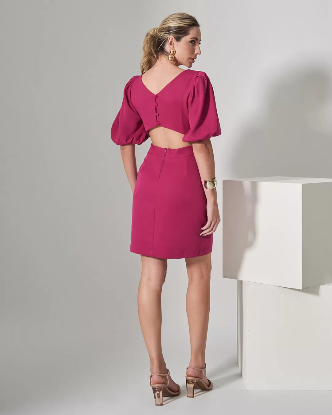 Miss Misses - Miss Misses Open Back Tube Dress Fuchsia - 80536FUCSIA Miss Misses - Miss Misses Open Back Tube Dress Fuchsia - 80536FUCSIA