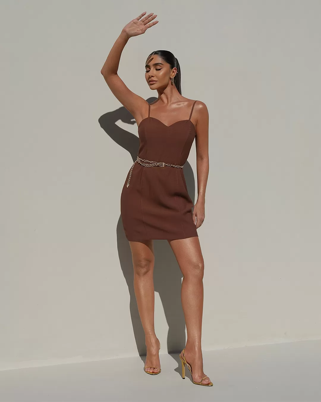 Miss Misses - Dress Miss Misses Brown Strap Tube - 54320MARROM Miss Misses - Dress Miss Misses Brown Strap Tube - 54320MARROM