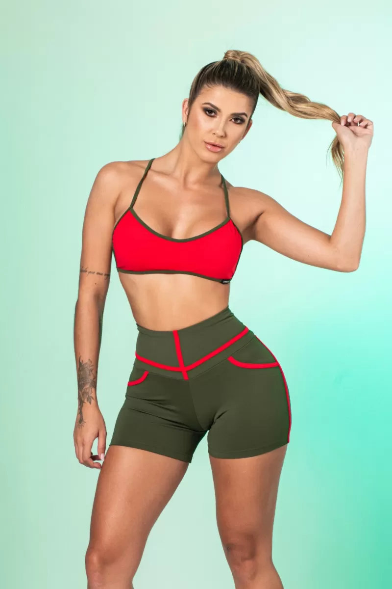 Canoan - Military Green and Red Algae Top - 79920