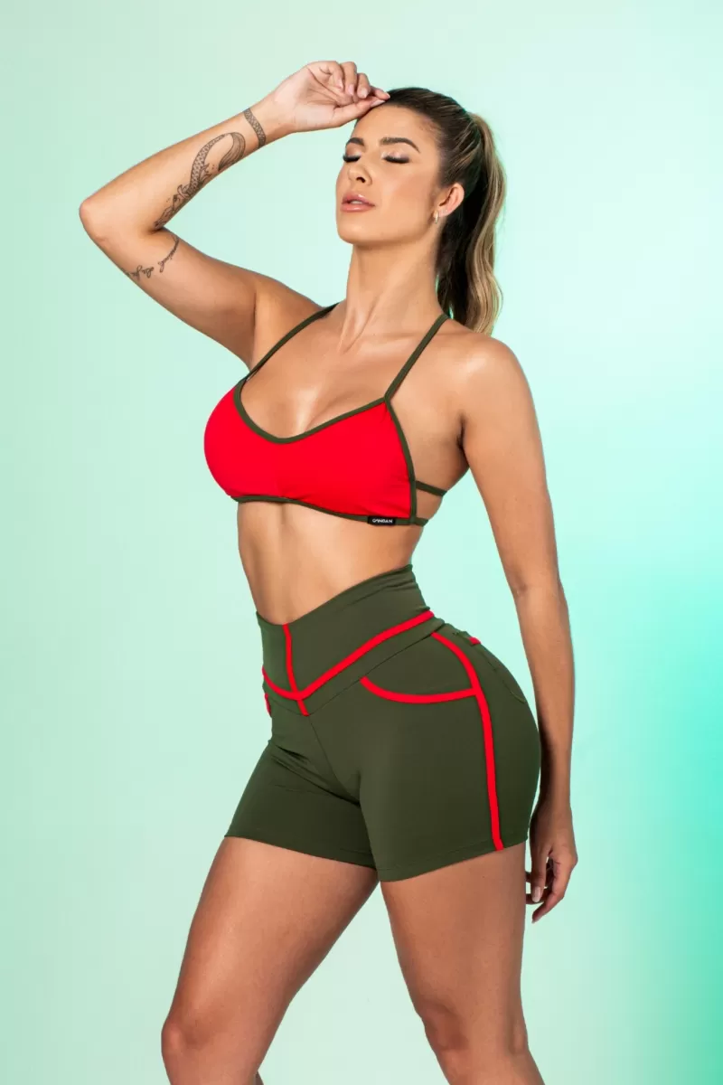 Canoan - Military Green and Red Algae Top - 79920 Canoan - Military Green and Red Algae Top - 79920