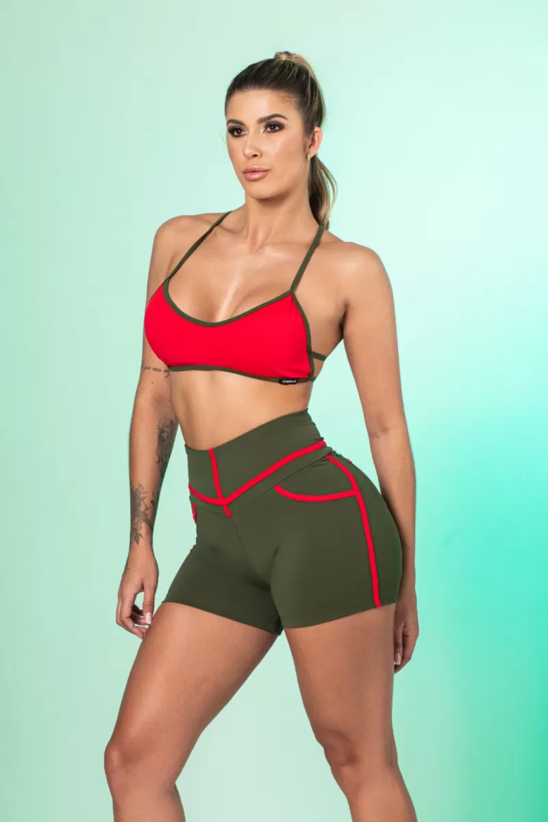 Canoan - Green and Red Algae Pocket Shorts - 1920 Canoan - Green and Red Algae Pocket Shorts - 1920