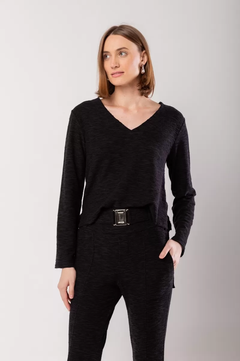 Hidrogênio - MG LONG BLACK THREAD BLOUSE - 20057001 Hidrogênio - MG LONG BLACK THREAD BLOUSE - 20057001