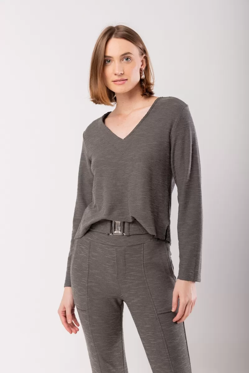 Hidrogênio - MG LONG GRAY THREAD BLOUSE - 20057030 Hidrogênio - MG LONG GRAY THREAD BLOUSE - 20057030