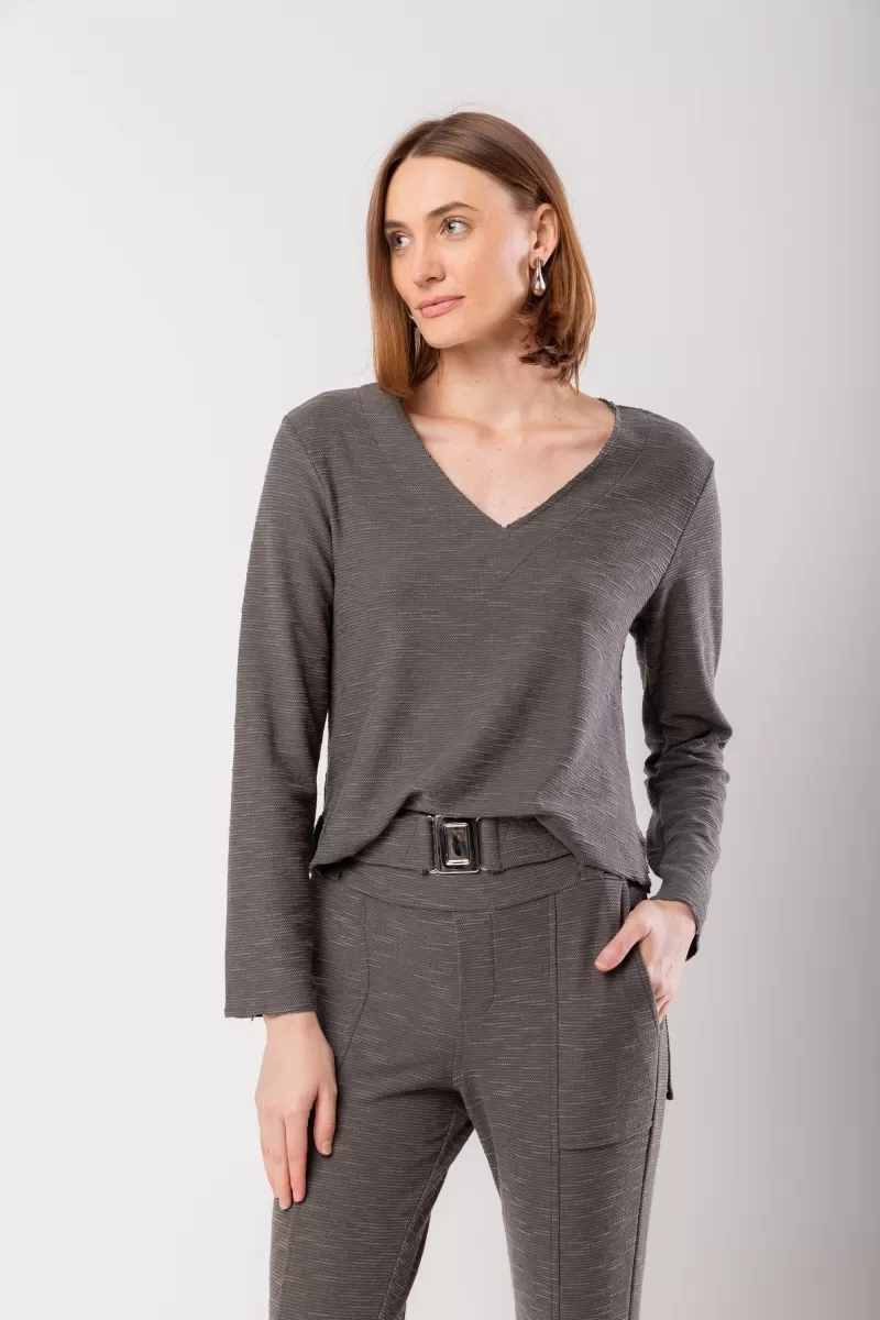Hidrogênio - MG LONG GRAY THREAD BLOUSE - 20057030 Hidrogênio - MG LONG GRAY THREAD BLOUSE - 20057030