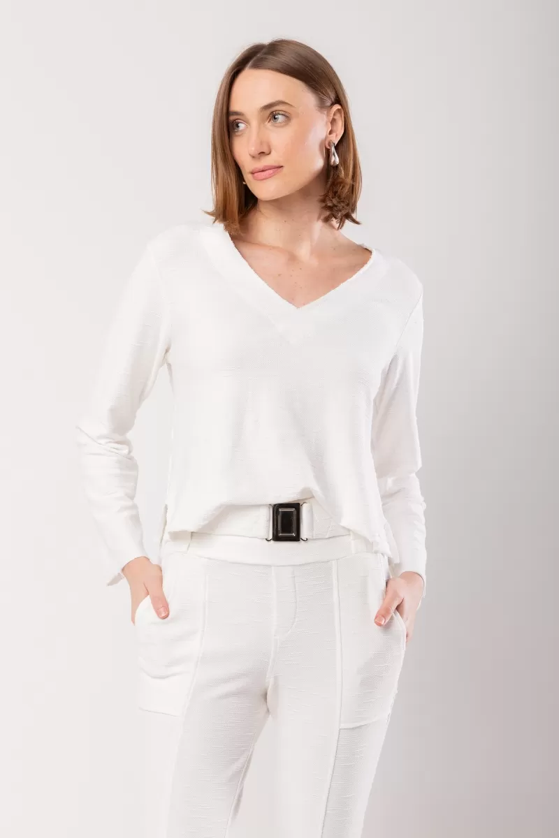 Hidrogênio - MG LONGA OFF WHITE THREAD BLOUSE - 20057018 Hidrogênio - MG LONGA OFF WHITE THREAD BLOUSE - 20057018