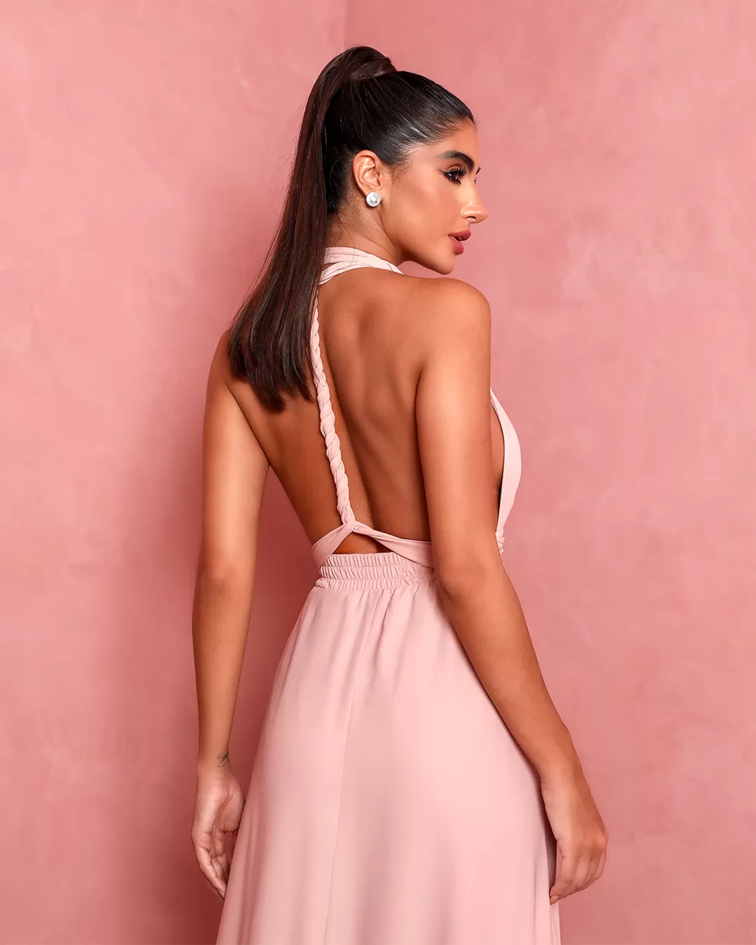 Dot Clothing - Dress Dot Clothing Long Tie Pink - 1771ROSA Dot Clothing - Dress Dot Clothing Long Tie Pink - 1771ROSA