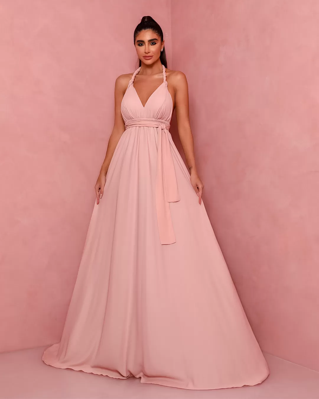 Dot Clothing - Dress Dot Clothing Long Tie Pink - 1771ROSA Dot Clothing - Dress Dot Clothing Long Tie Pink - 1771ROSA