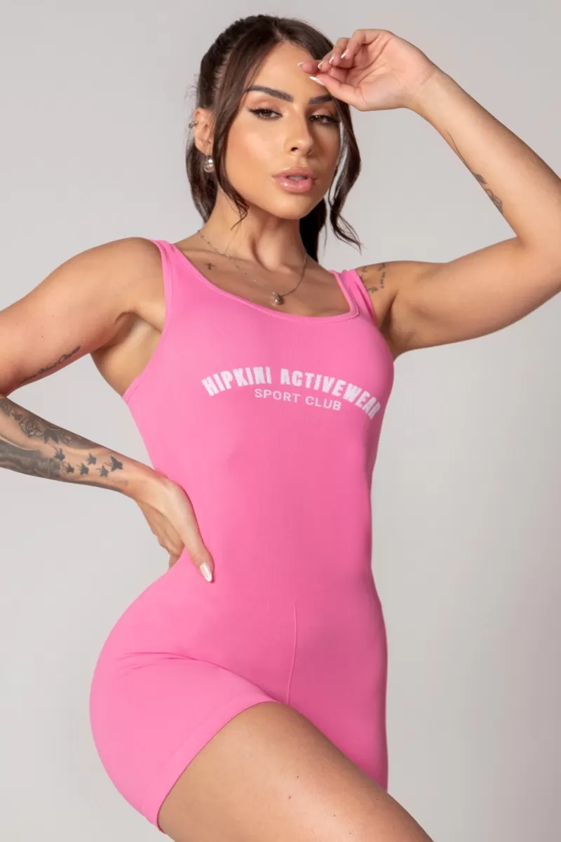 Hipkini - Pink Seamless Athleisure Romper - 33330638 Hipkini - Pink Seamless Athleisure Romper - 33330638
