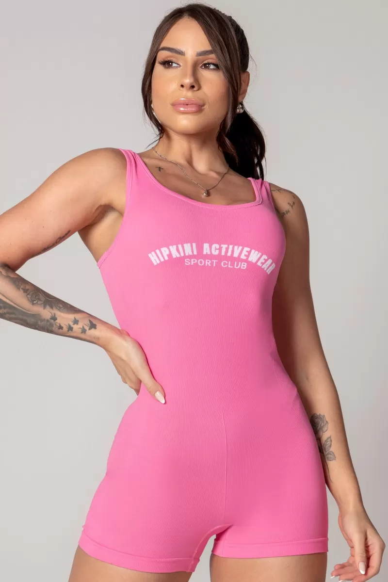 Hipkini - Pink Seamless Athleisure Romper - 33330638 Hipkini - Pink Seamless Athleisure Romper - 33330638