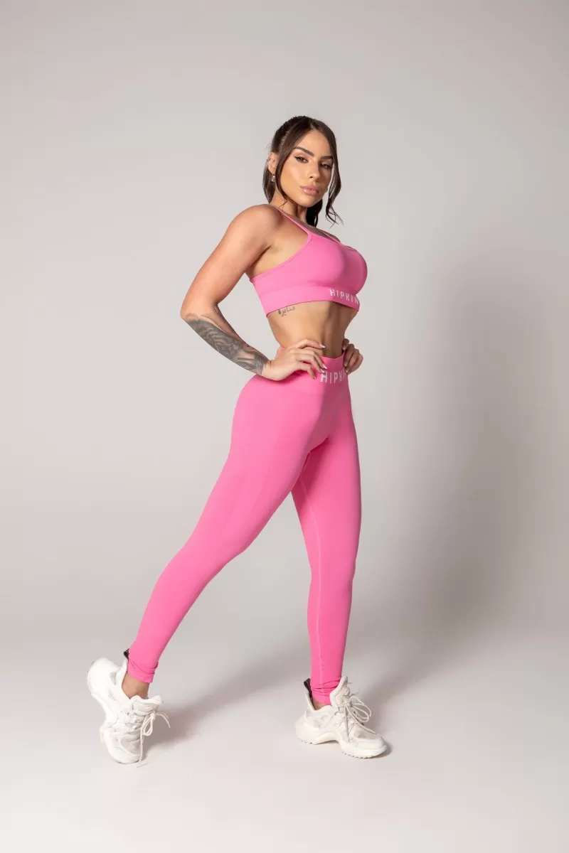 Hipkini - Pink Seamless Athleisure Top - 33330635 Hipkini - Pink Seamless Athleisure Top - 33330635