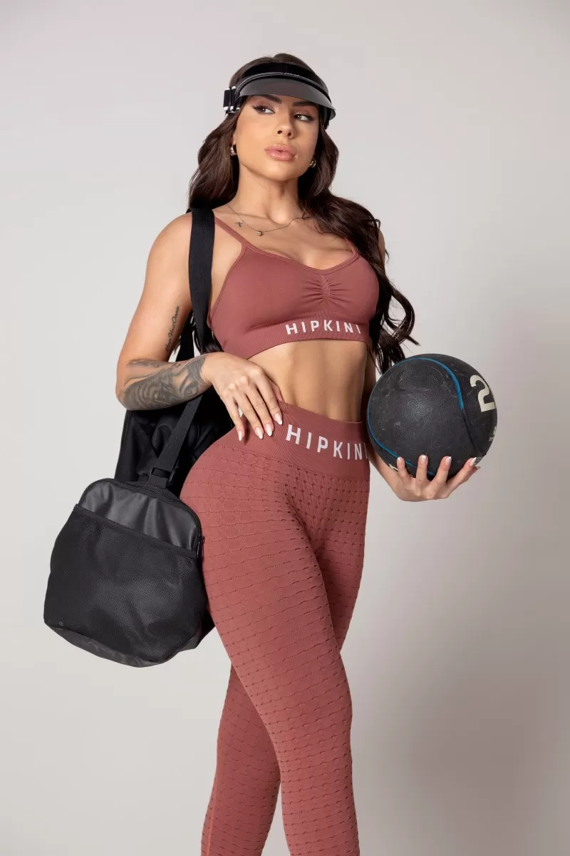 Hipkini - Brown Seamless Athleisure Top - 33330630 Hipkini - Brown Seamless Athleisure Top - 33330630