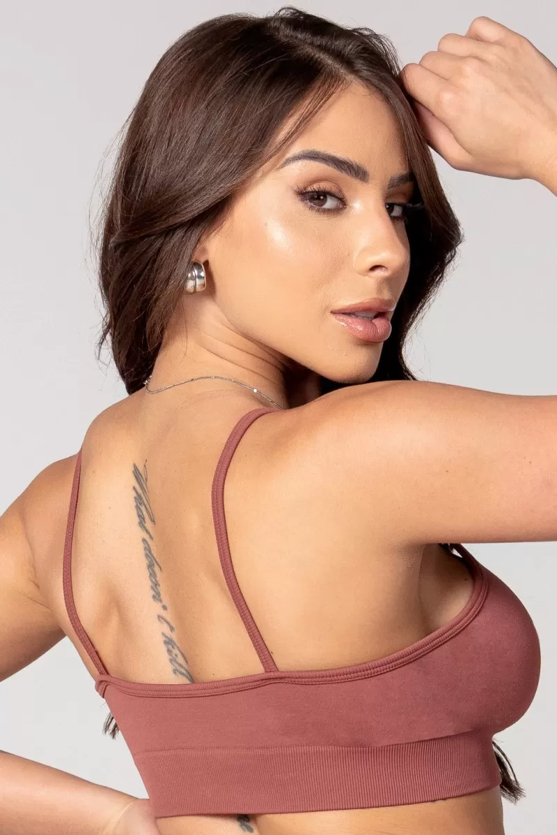 Hipkini - Brown Seamless Athleisure Top - 33330630 Hipkini - Brown Seamless Athleisure Top - 33330630