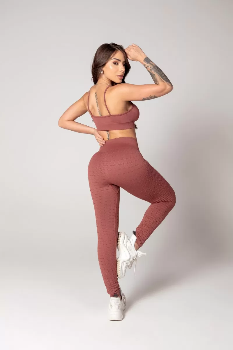 Hipkini - Brown Seamless Athleisure Top - 33330630 Hipkini - Brown Seamless Athleisure Top - 33330630