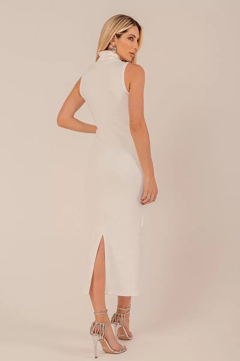 Miss Misses - Dress Miss Misses Ribbed High Neck Wrap White - 54286030 Miss Misses - Dress Miss Misses Ribbed High Neck Wrap White - 54286030