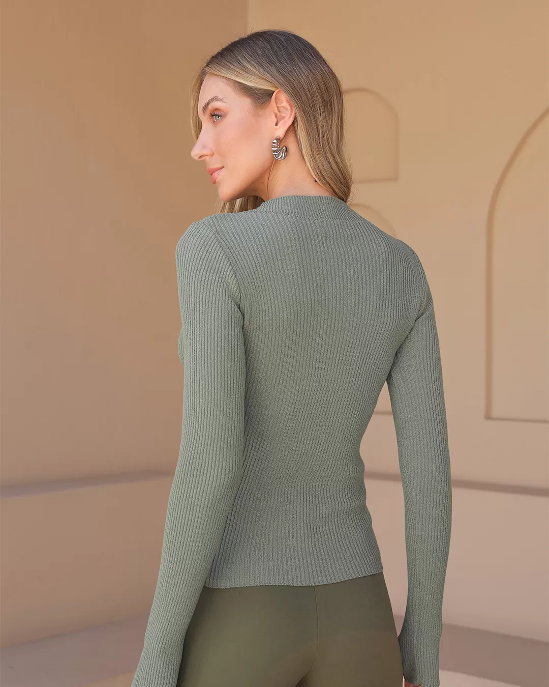 Dot Clothing - Shirt Dot Clothing Green Ribbed Mesh - T194VERDE Dot Clothing - Shirt Dot Clothing Green Ribbed Mesh - T194VERDE