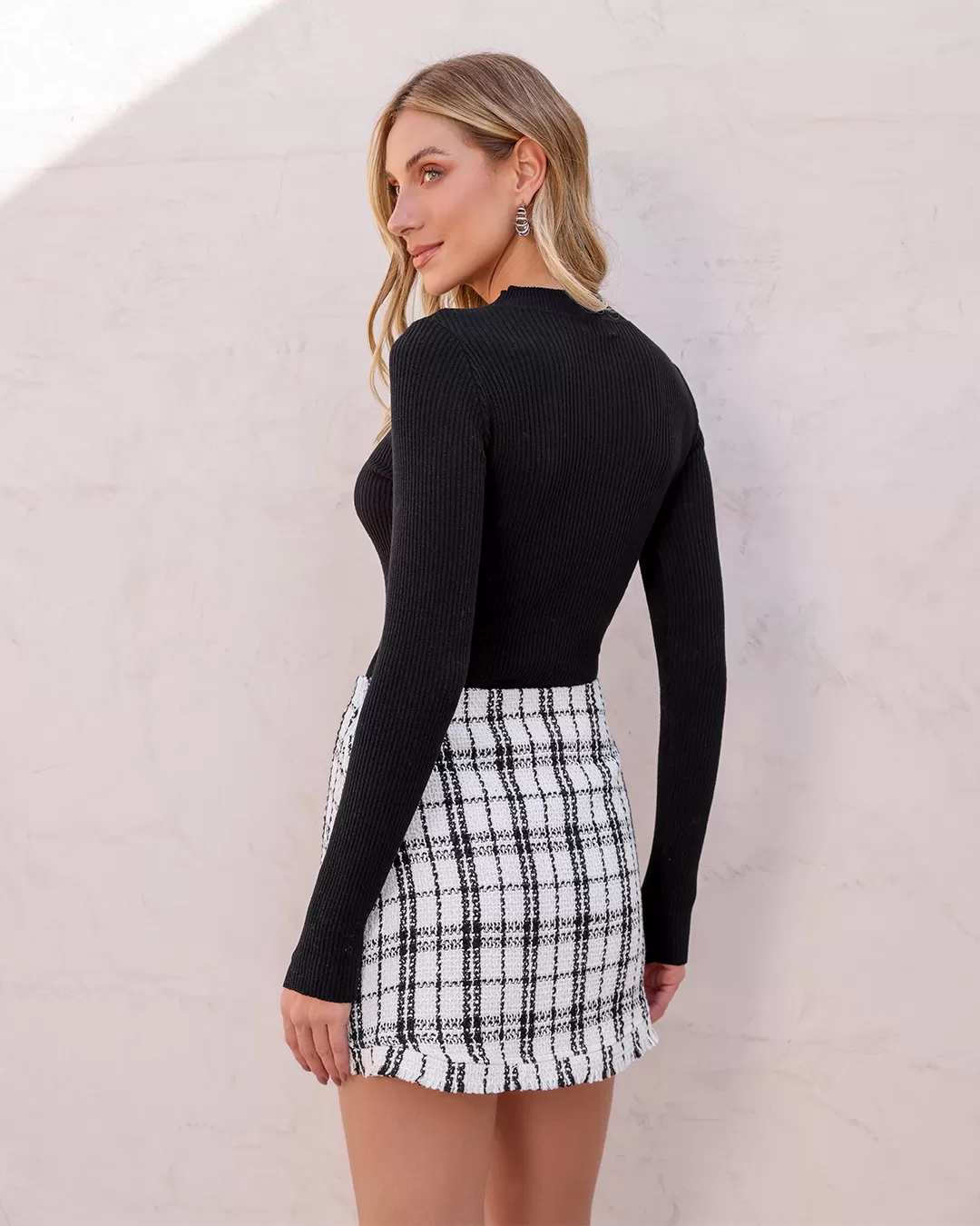 Dot Clothing - Shirt Dot Clothing Ribbed Mesh Black - T194PRETO Dot Clothing - Shirt Dot Clothing Ribbed Mesh Black - T194PRETO