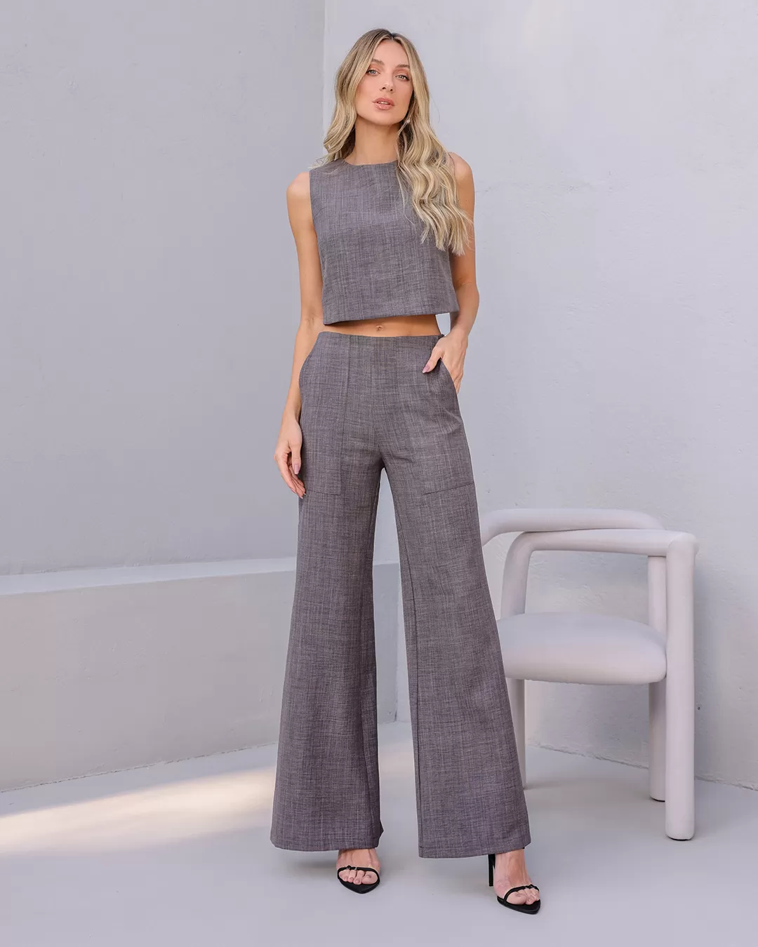 Dot Clothing - Set Dot Clothing Tank Shirt and Pants Gray - 2396CINZA Dot Clothing - Set Dot Clothing Tank Shirt and Pants Gray - 2396CINZA