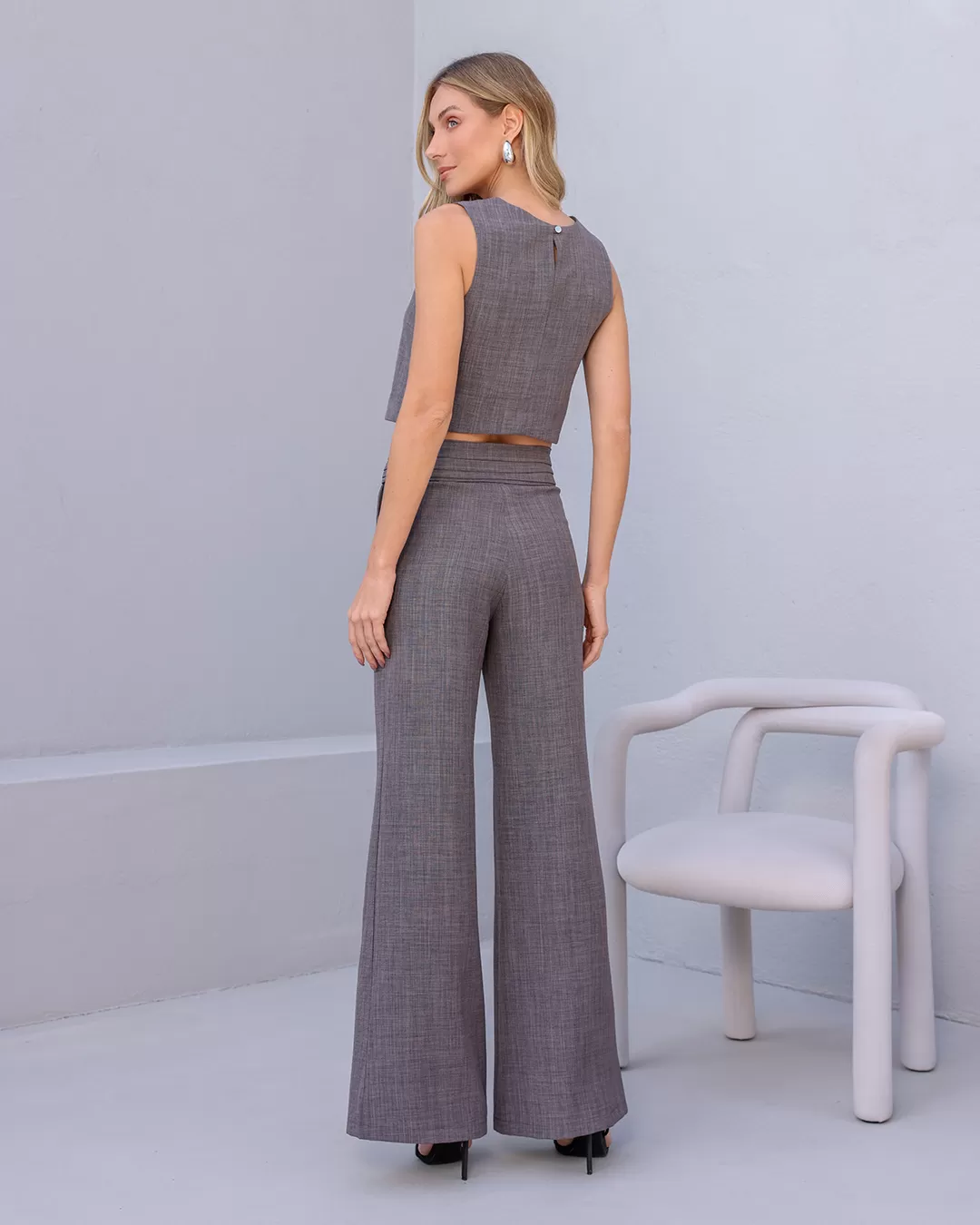 Dot Clothing - Set Dot Clothing Tank Shirt and Pants Gray - 2396CINZA Dot Clothing - Set Dot Clothing Tank Shirt and Pants Gray - 2396CINZA