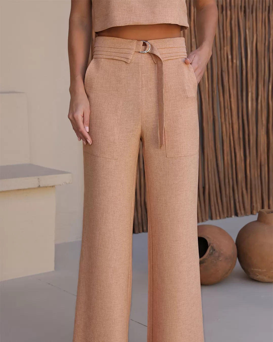 Dot Clothing - Set Dot Clothing Tank Shirt and Pants Camel - 2396BEGE Dot Clothing - Set Dot Clothing Tank Shirt and Pants Camel - 2396BEGE