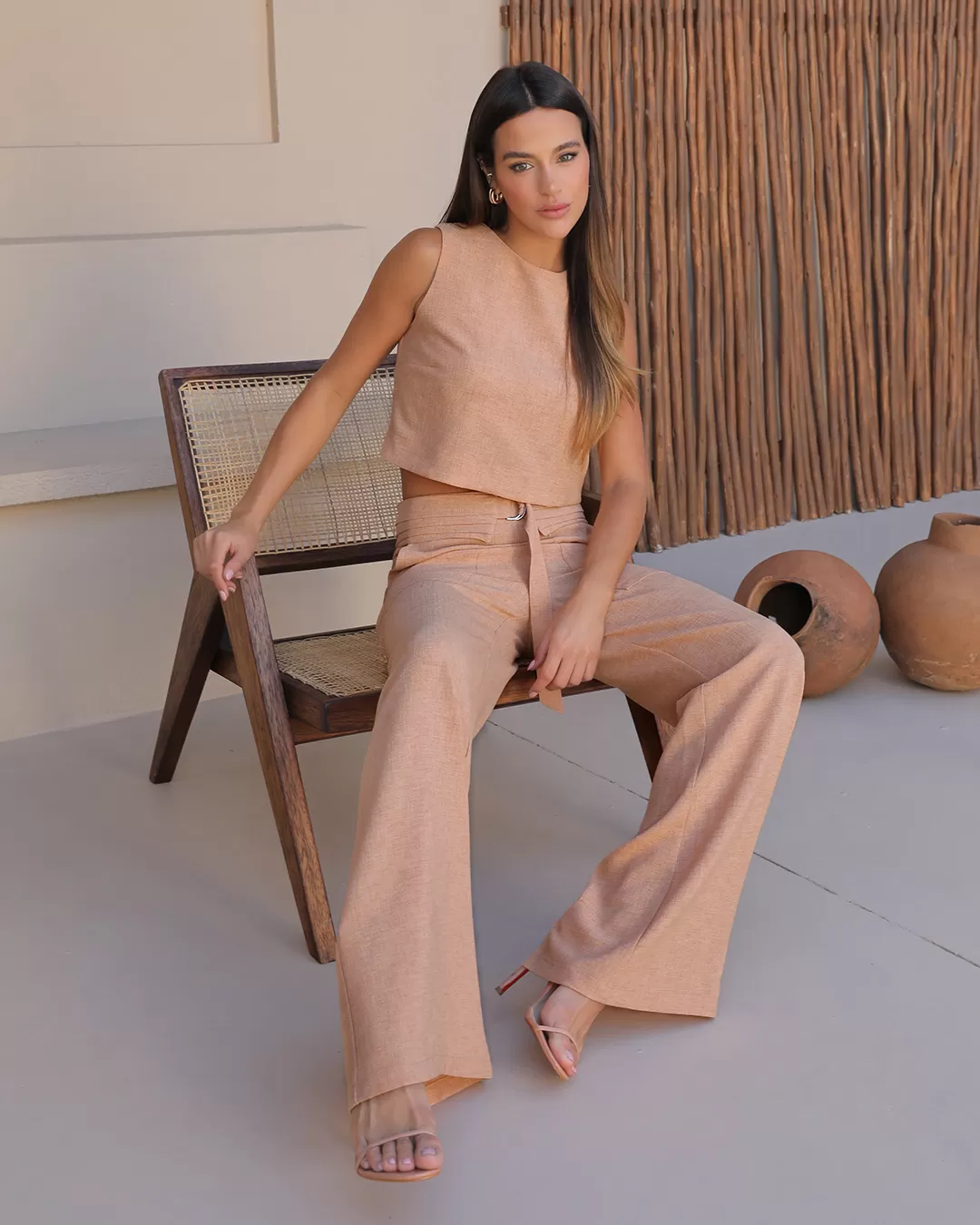 Dot Clothing - Set Dot Clothing Tank Shirt and Pants Camel - 2396BEGE Dot Clothing - Set Dot Clothing Tank Shirt and Pants Camel - 2396BEGE
