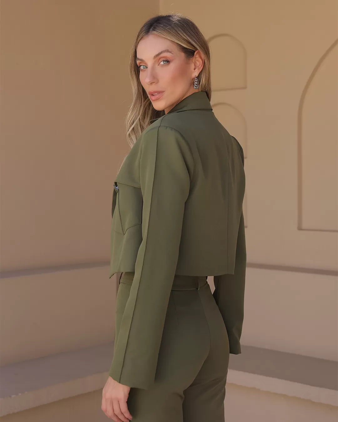 Dot Clothing - Dot Clothing Blazer and Pants Set Military Green - 2390VERDE Dot Clothing - Dot Clothing Blazer and Pants Set Military Green - 2390VERDE