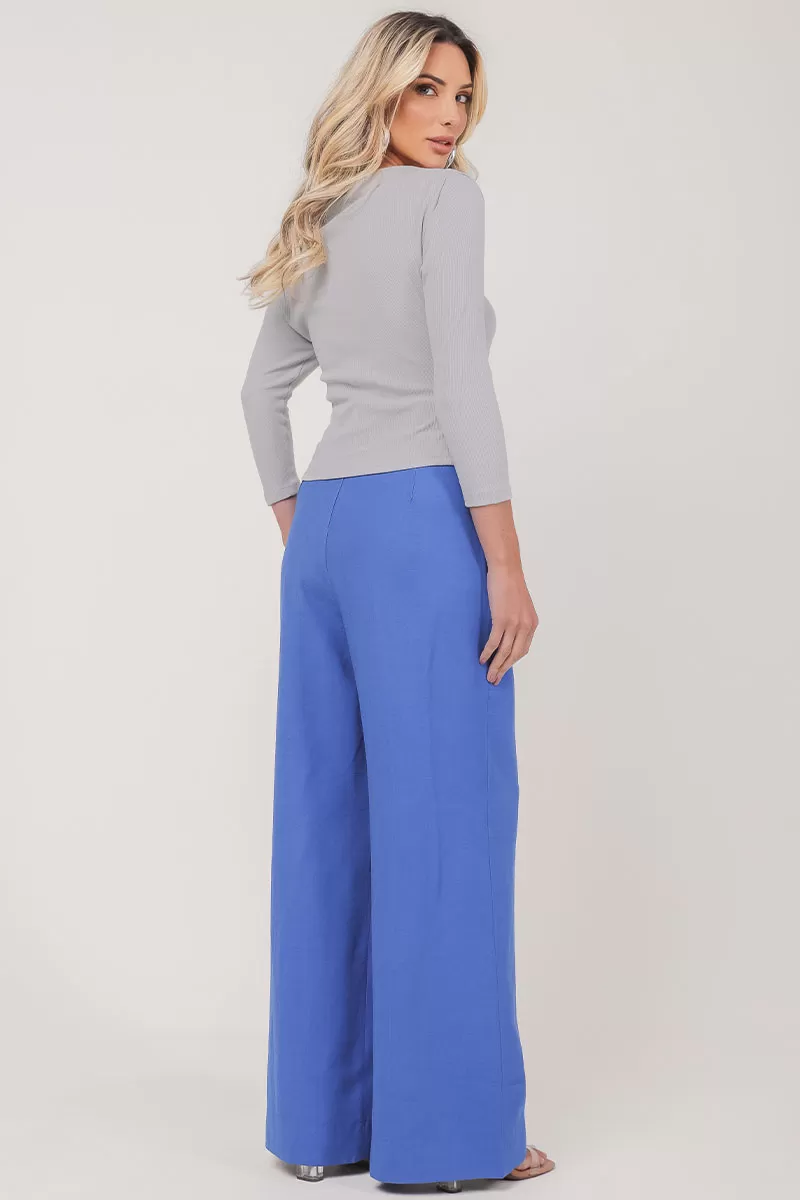Miss Misses - Pants Miss Misses Alfaiataria C/Belt Azul - 54299002 Miss Misses - Pants Miss Misses Alfaiataria C/Belt Azul - 54299002