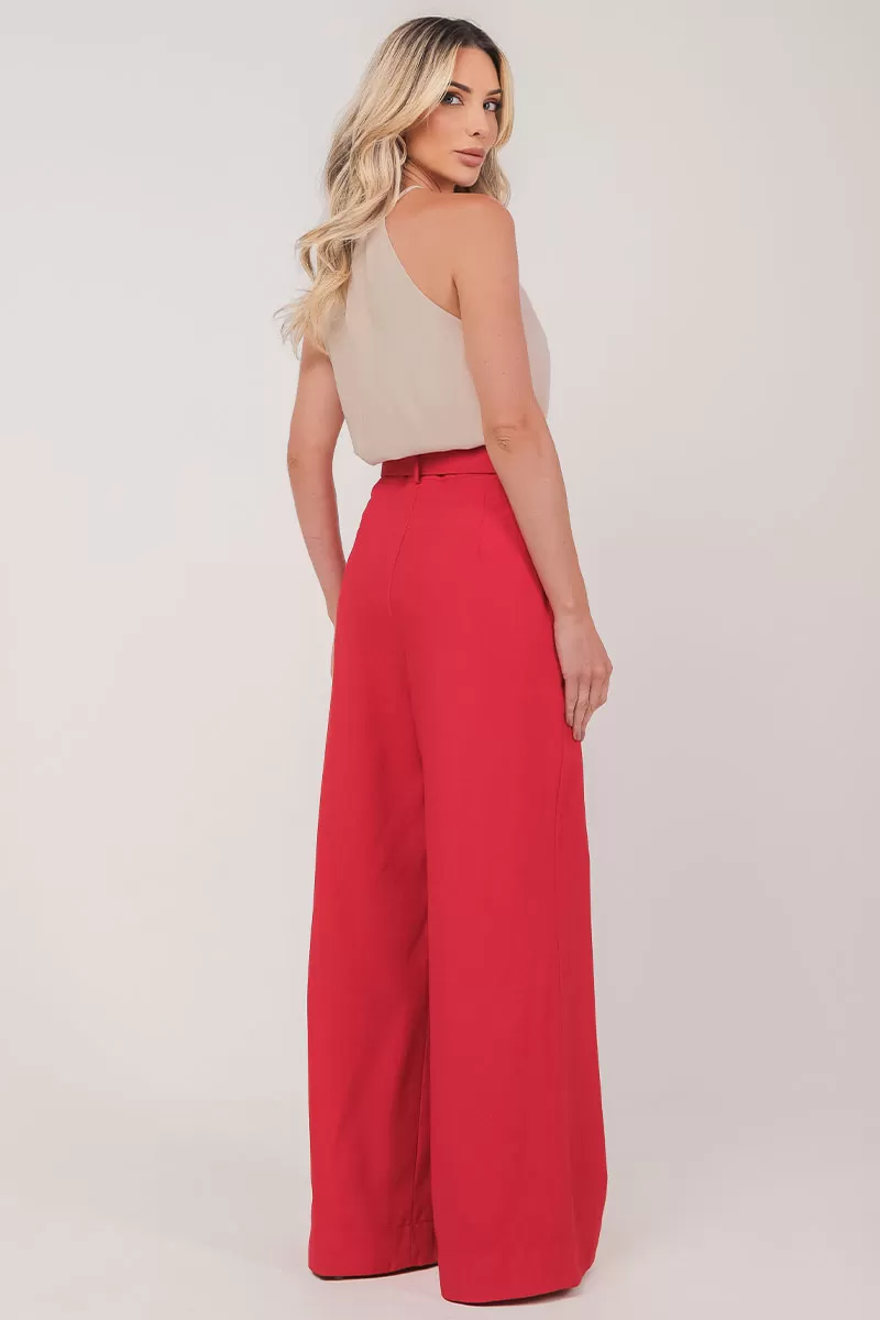 Miss Misses - Pants Miss Misses Alfaiataria C/Belt Red - 54299024 Miss Misses - Pants Miss Misses Alfaiataria C/Belt Red - 54299024