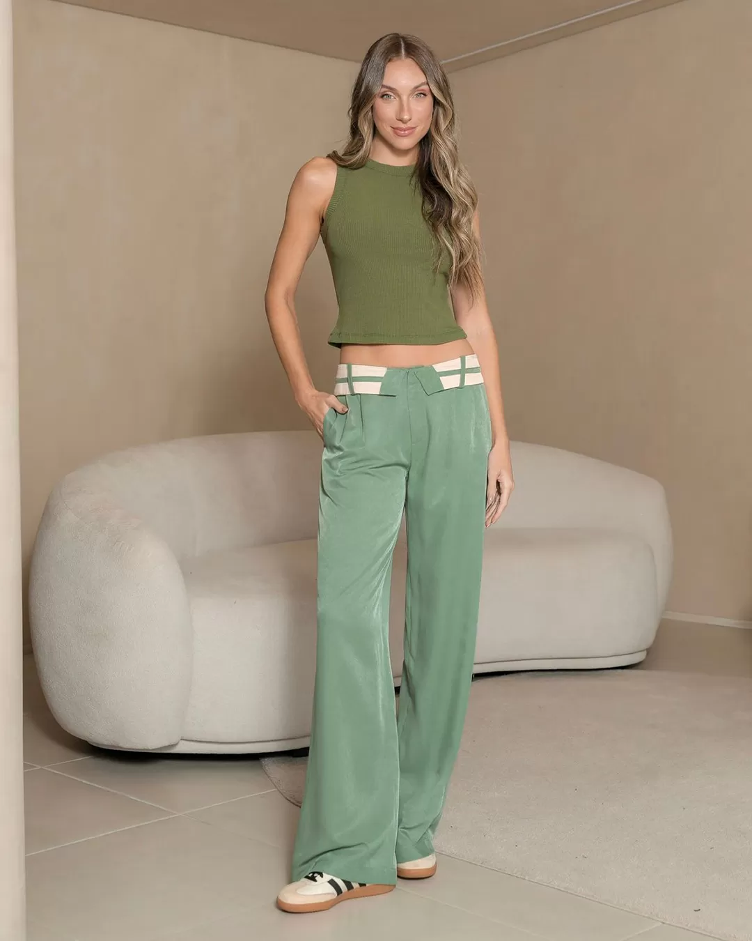 Dot Clothing - Shirt Dot Clothing Ribbed Green - 2139VERDE Dot Clothing - Shirt Dot Clothing Ribbed Green - 2139VERDE
