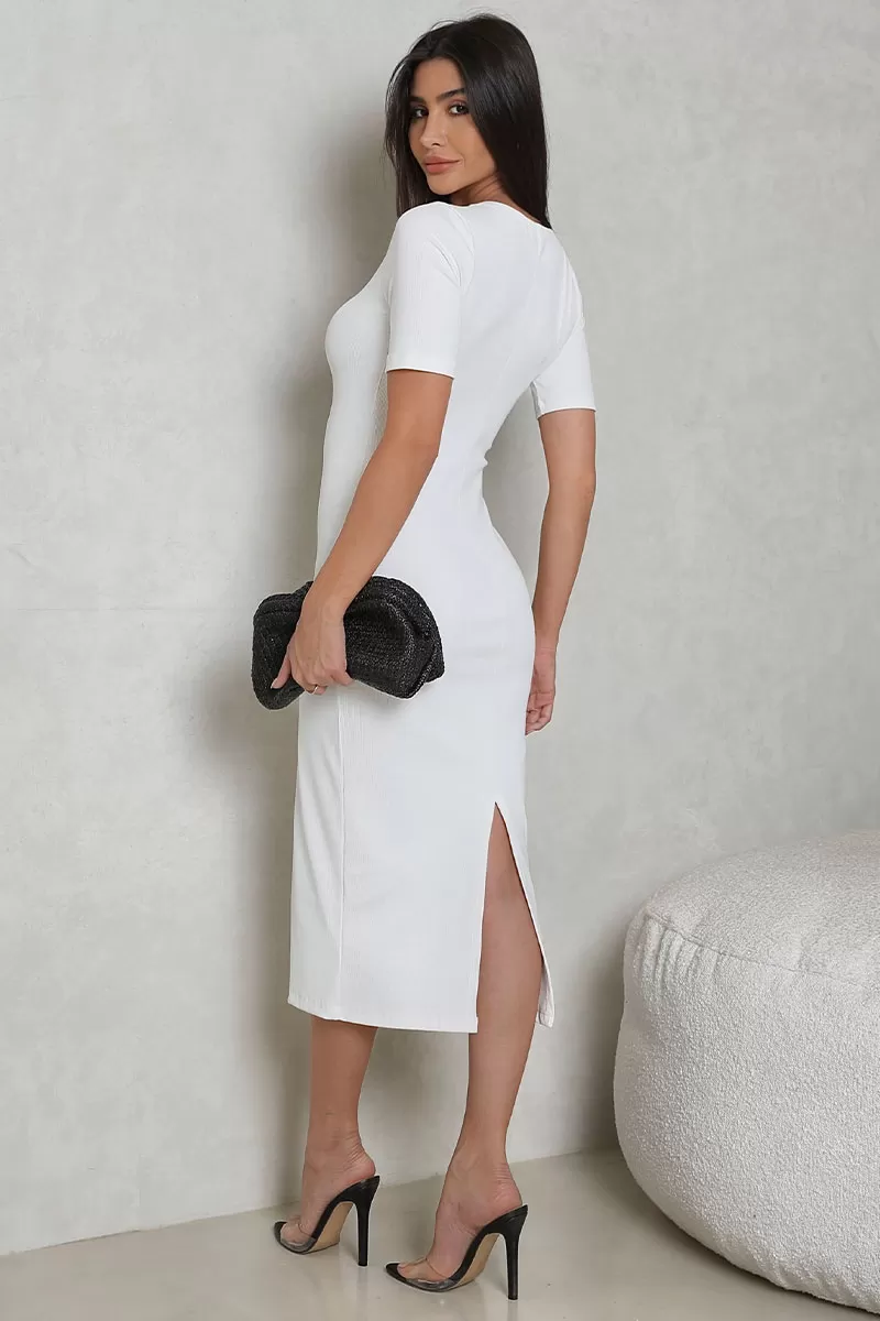 Miss Misses - Dress Miss Misses Ribbed MD V-Neck Off - 54329OFF Miss Misses - Dress Miss Misses Ribbed MD V-Neck Off - 54329OFF