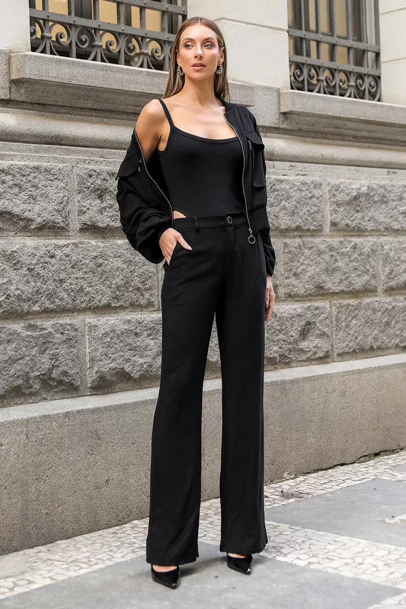 Dot Clothing - Set Dot Clothing Bomber And Pants Black - 2374PRETO Dot Clothing - Set Dot Clothing Bomber And Pants Black - 2374PRETO