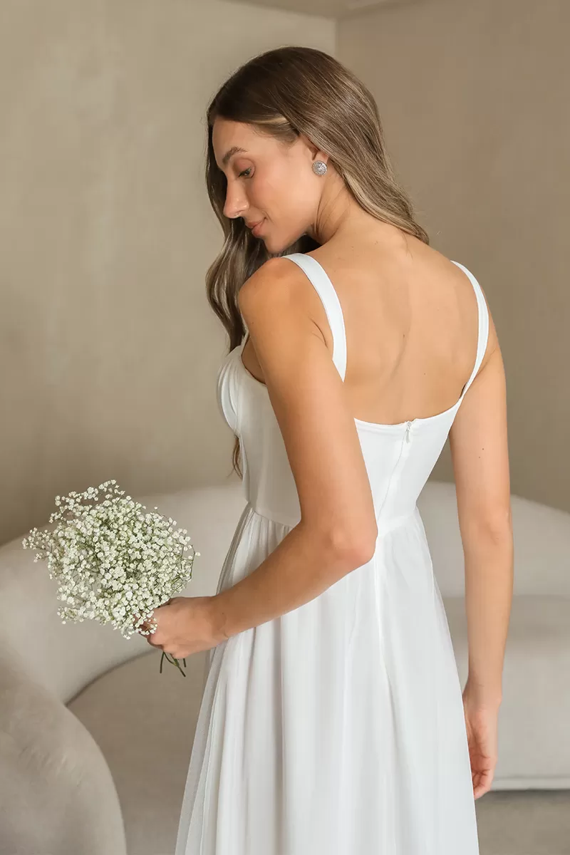 Dot Clothing - Dress Dot Clothing Ruched Bust Offwhite - 2054OFF Dot Clothing - Dress Dot Clothing Ruched Bust Offwhite - 2054OFF
