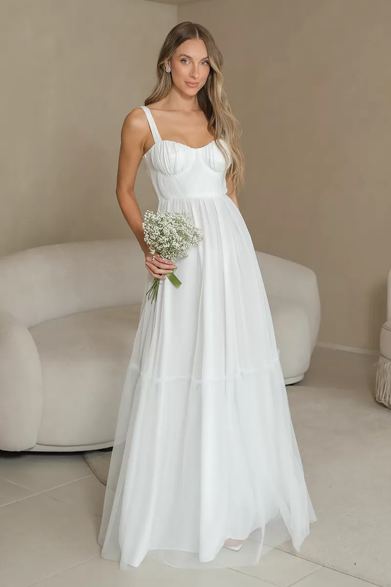 Dot Clothing - Dress Dot Clothing Ruched Bust Offwhite - 2054OFF