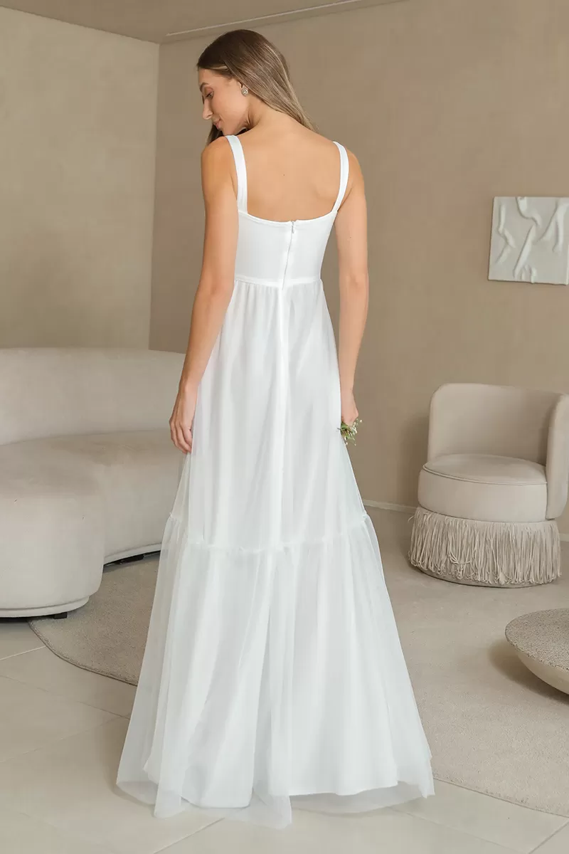 Dot Clothing - Dress Dot Clothing Ruched Bust Offwhite - 2054OFF Dot Clothing - Dress Dot Clothing Ruched Bust Offwhite - 2054OFF
