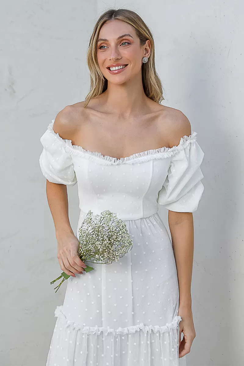 Dot Clothing - Dress Dot Clothing Long tulle Offwhite - 2029OFF Dot Clothing - Dress Dot Clothing Long tulle Offwhite - 2029OFF