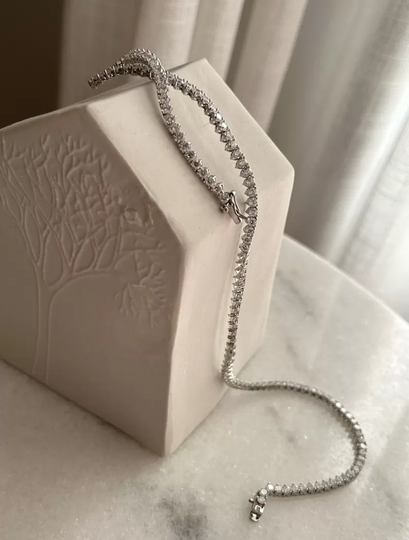 Mikabe - Necklace Riviera Rodio White 3mm - MK1755