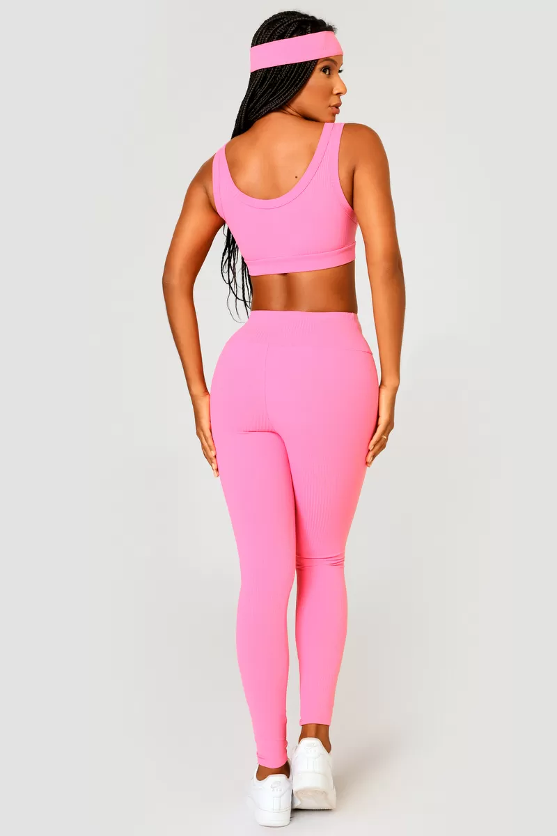 Lets Gym - Comfort Rib Pink Legging - 2493RO Lets Gym - Comfort Rib Pink Legging - 2493RO