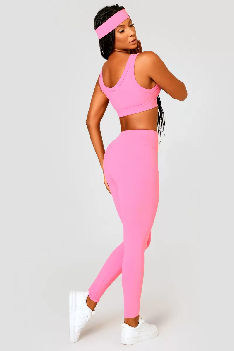 Lets Gym - Comfort Rib Pink Legging - 2493RO Lets Gym - Comfort Rib Pink Legging - 2493RO