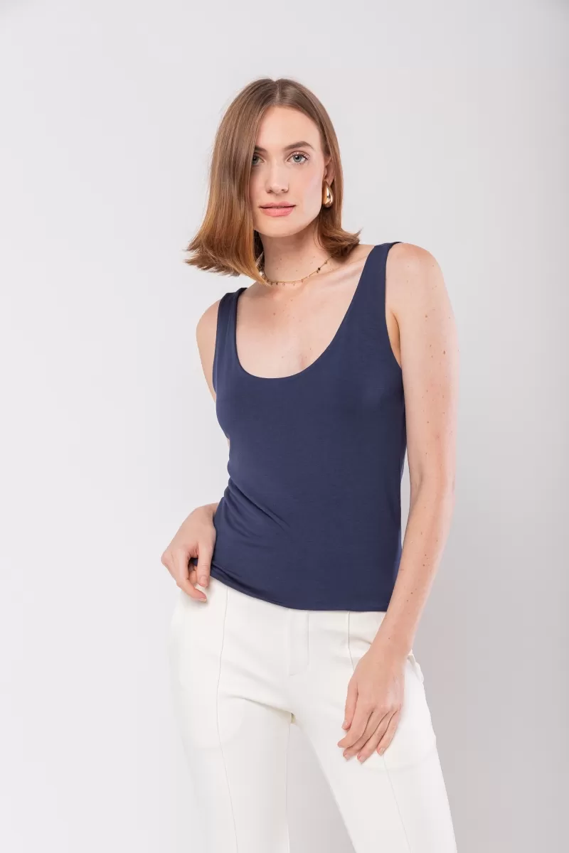 Hidrogênio - NAVY DOUBLE VISCOLYCRA TANK TOP - 20071004 Hidrogênio - NAVY DOUBLE VISCOLYCRA TANK TOP - 20071004