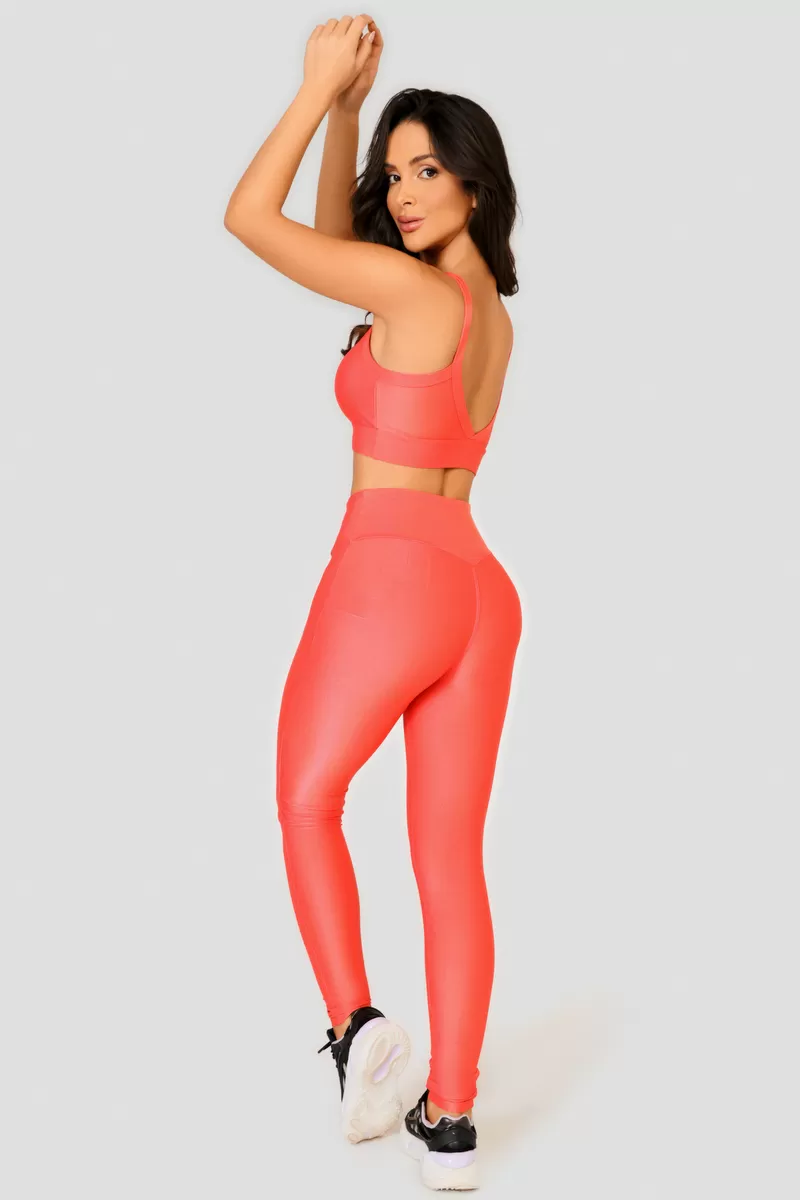Lets Gym - Bright Coral Leggings - 2142CCL Lets Gym - Bright Coral Leggings - 2142CCL