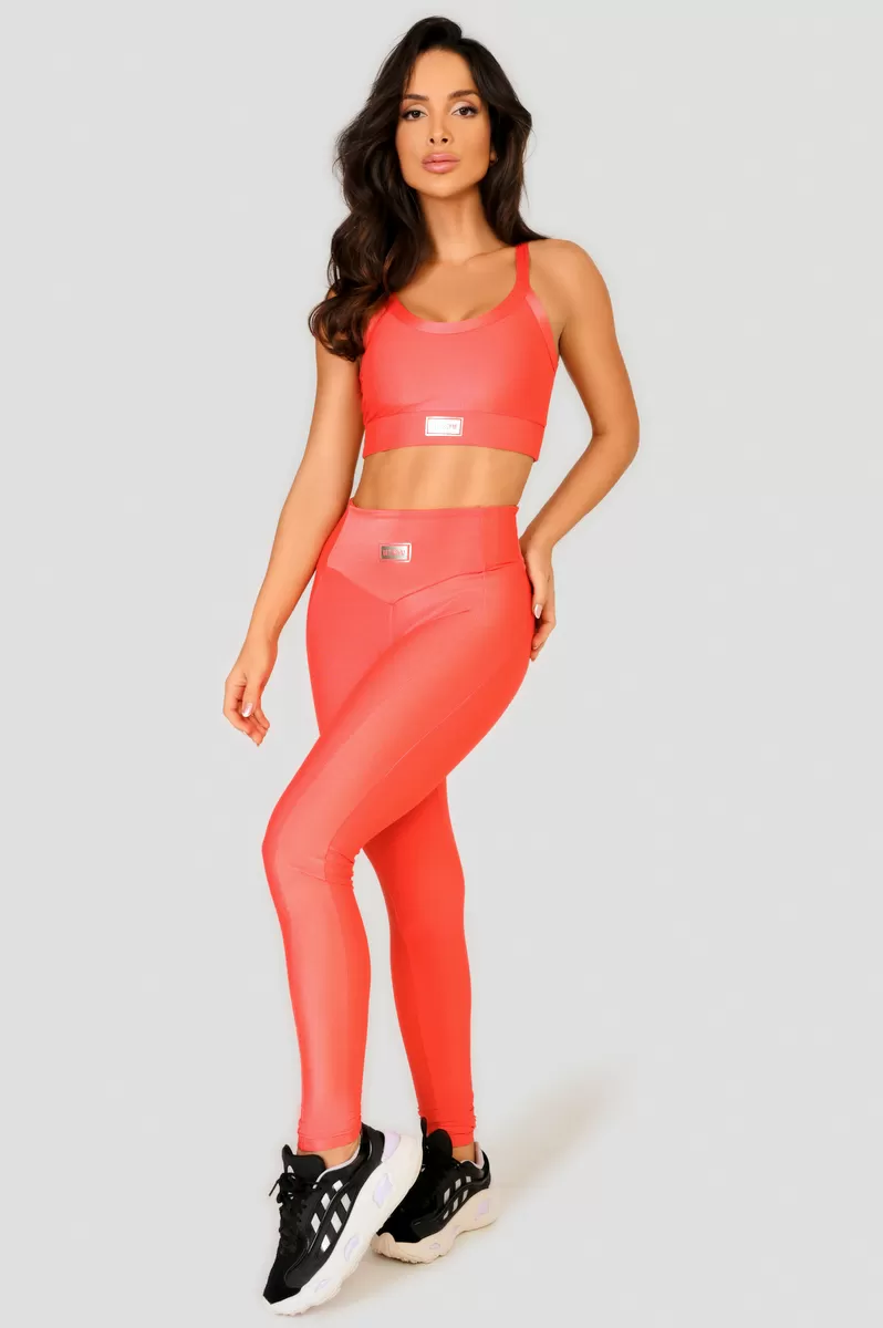 Lets Gym - Bright Coral Leggings - 2142CCL Lets Gym - Bright Coral Leggings - 2142CCL
