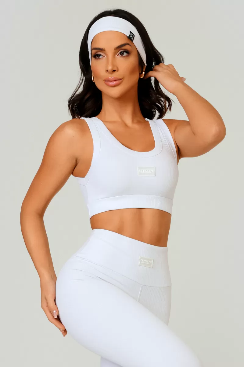 Lets Gym - White Comfort Rib Top - 2492BR Lets Gym - White Comfort Rib Top - 2492BR